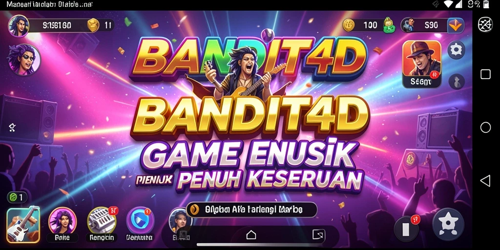Tampilan gameplay BANDIT4D yang menarik dengan berbagai pilihan lagu musik.