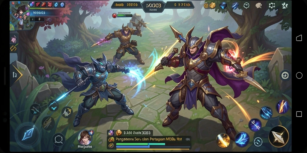 Tampilan menarik dari gameplay seru NX303 MOBA.