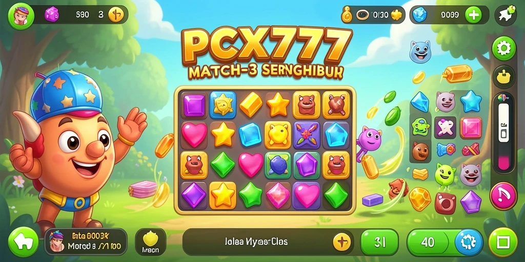 Tampilan gameplay PCX777 yang penuh warna dan seru.