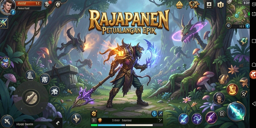 Tampilan gameplay menakjubkan dalam RAJAPANEN yang menampilkan aksi RPG.