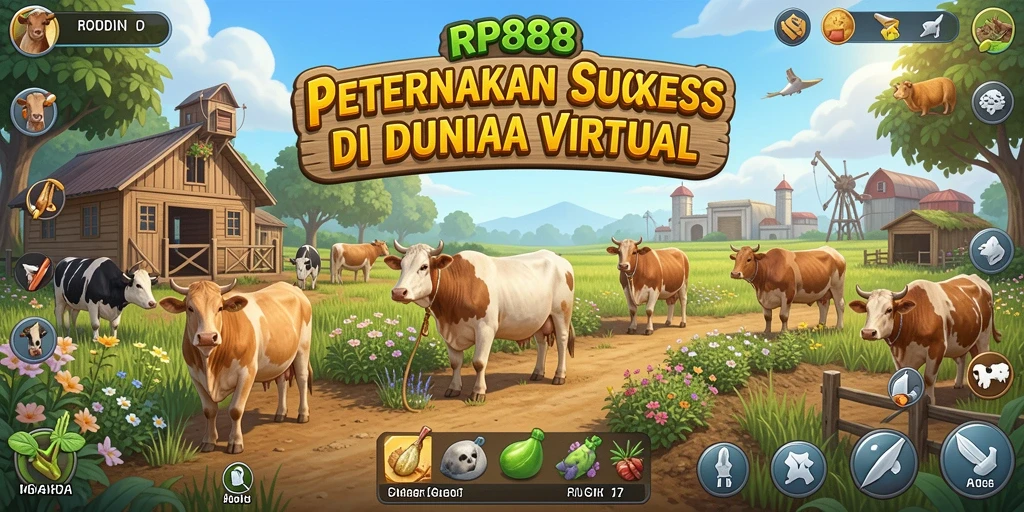 Screenshot gameplay RP888 menunjukkan aktivitas bertani yang seru dan menyenangkan.