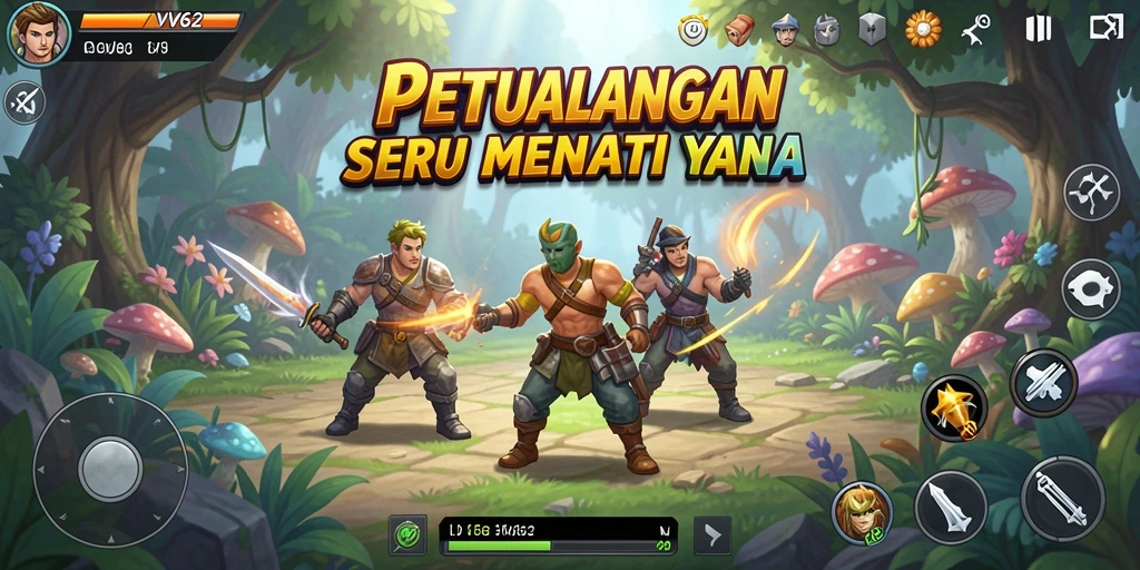 Screenshot menampilkan aksi mendebarkan dalam game petualangan.